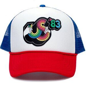 US 83 Festival Heavy Metal Sunday Hat Trucker Cap Unisex Snapback Red/Royal